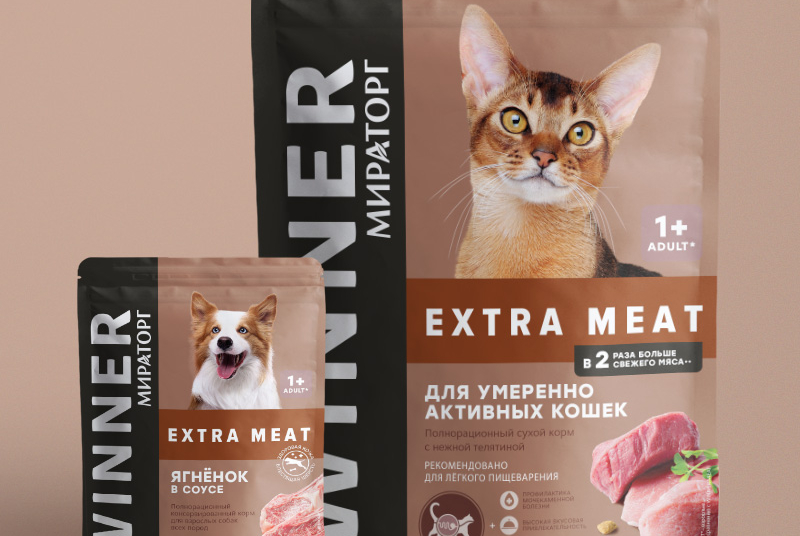 Дизайн упаковки корма для животных Winner