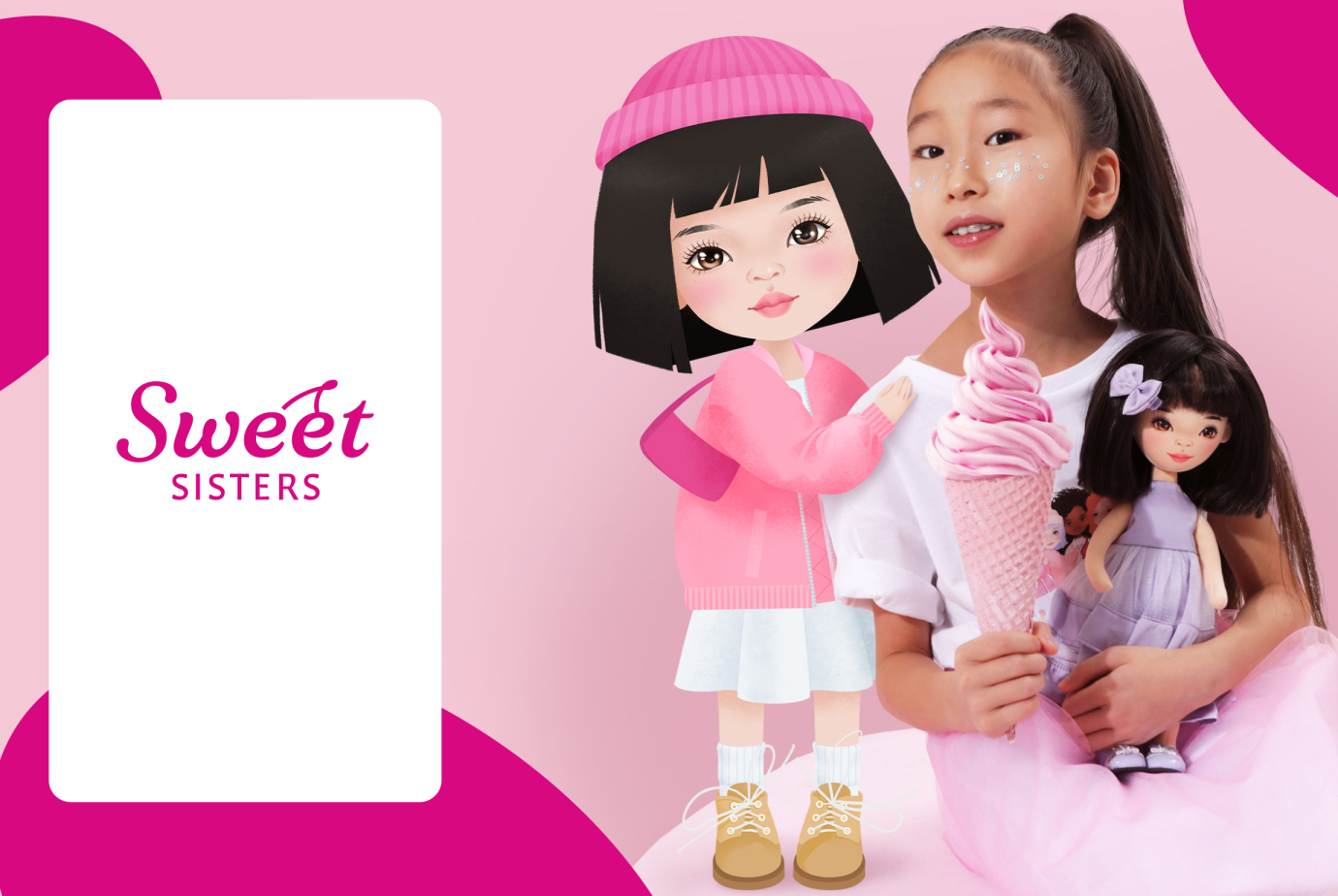 Создание авторских иллюстраций бренда кукол Sweet Sisters для компании Orange Toys