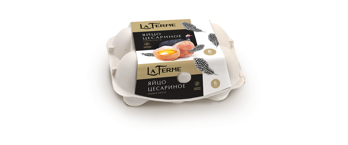 Дизайн упаковки органических яиц La Ferme
